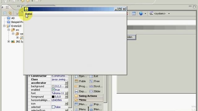 Java Eclipse GUI WindowBuilder Menü Swing смотреть онлайн