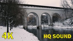 Прогулка по парку "Акведук" зимой (Москва, 4K, HQ sound)