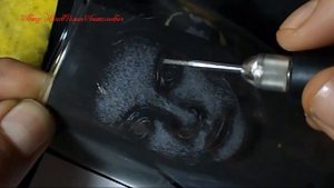 Ручная гравировка портрета на бокале.Гравировка бормашиной.
