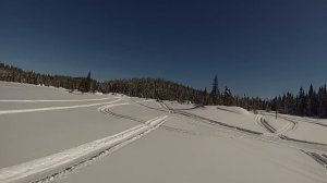 polaris indy wide track speed run in deep powder on lake