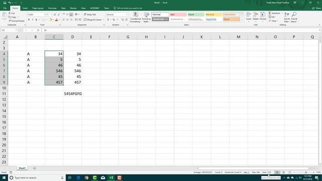 MS Excel Tutorial - Lesson 5 - Status Bar