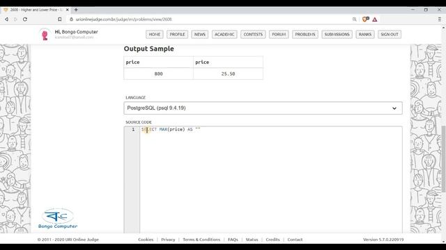 Learn How To Solve URI Online Judge SQL Problem #2608 - Higher and Lower Price
