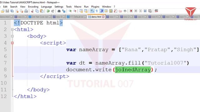 Array fill() method in JavaScript | Fill() function in JavaScript | JavaScript Tutorial | Part - 30