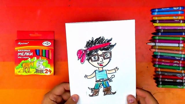 Делаем ПОДЕЛКУ из бумаги - ПИРАТ рисуем смотреть онлайн