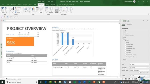 Microsoft Project 2019 Tutorial: How to Create and Customize Reports in MS Project - Part 1