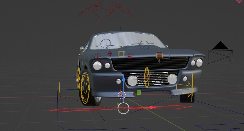 BLENDER 3.6 rigacar Dimon shelbi  создание формы для вида костей и тест пуска по пути авто