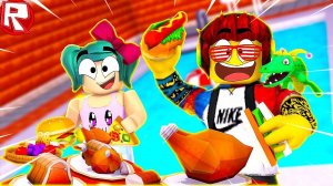 ПРИГОТОВИЛ МНОГО ЕДЫ ВМЕСТЕ С ДЕВУШКОЙ В ROBLOX Детский Игровой Летсплей как мультик в РОБЛОКС