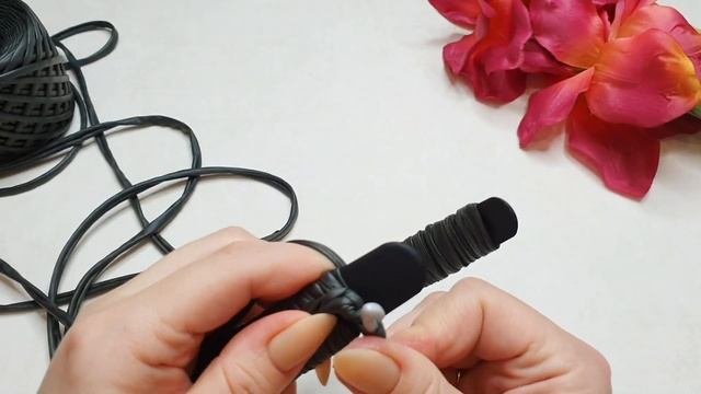 Стильный аксессуар своими руками | Обвязка ободка кожаной пряжей