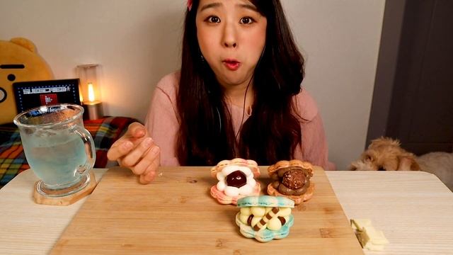 코랄밸리 조개카롱 마카롱 먹방 Dessert Mukbang Macaron Mukbang(feat.멍순이)