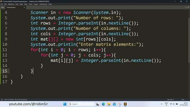 Matrix Transpose in Java смотреть онлайн
