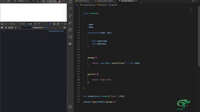 encapsulation in javascript oop | private properties and methods in javascript