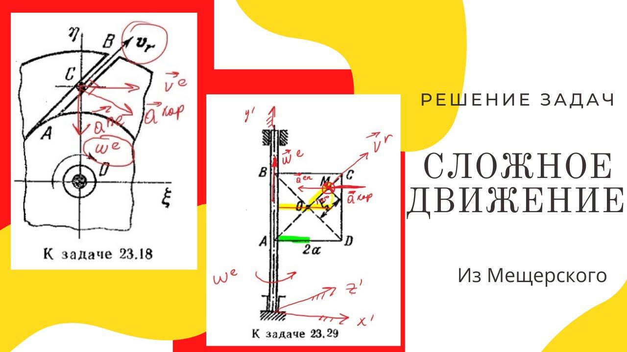 Сложное движение: находим скорости и ускорения точек (практическое занятие)