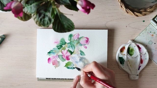 Тюля. Акварель.
