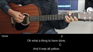 Yellow - Coldplay | EASY Guitar Tutorial with Chords / Lyrics