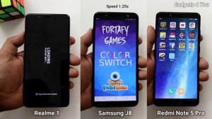 Samsung J8 Vs Redmi Note 5 Pro Vs Realme 1 SpeedTest Comparison I Hindi