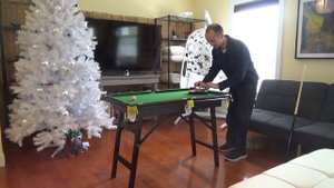 4 FOOT MINI FOLDING POOL TABLE FOLDABLE BILLIARD TABLE CUSTOMER REVIEW AND DEMONSTRATION