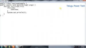 Java Continue Statement Telugu