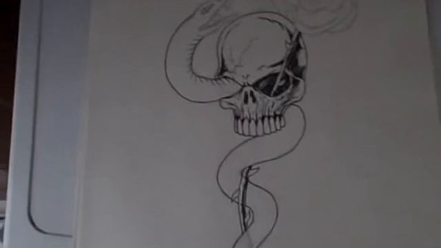 Tattoo Art: Skull And Snake Tattoo Drawing Video смотреть онлайн