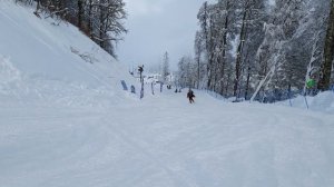 спуск по трассе Б52. Красная поляна, Роза хутор.