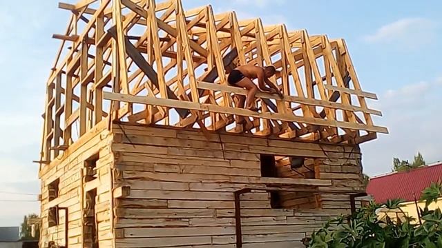 Дача с нуля 14/обрешетка крыши/ смотреть онлайн
