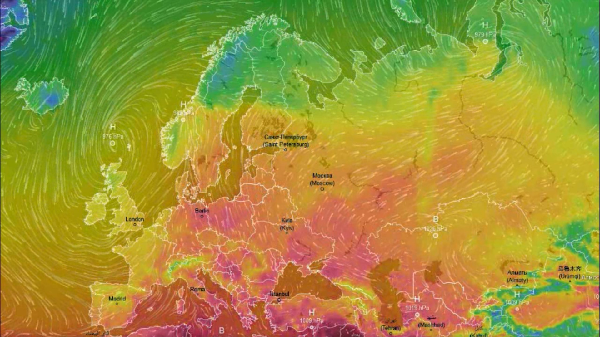 Движение воздушных масс онлайн карта