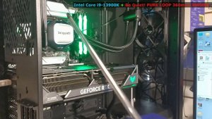 Охлаждение печки Intel Core i9-13900K водой -ASUS ROG RYUJIN II 360 ARGB и Be Quiet! PURE LOOP 360m