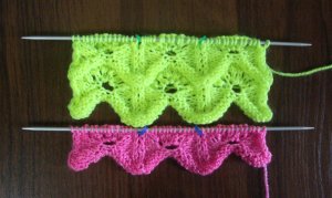 Узор спицами волны. Вязание узора спицами.