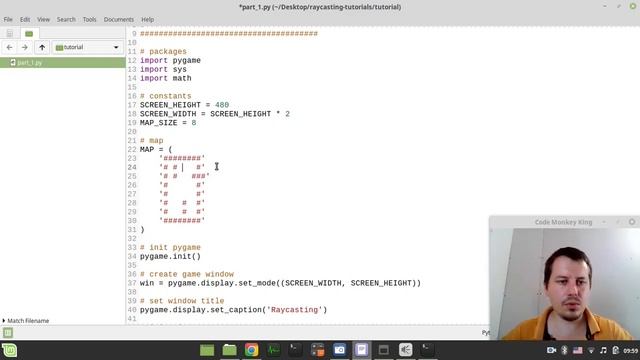 Simple raycasting with python & pygame: drawing 2D map смотреть онлайн