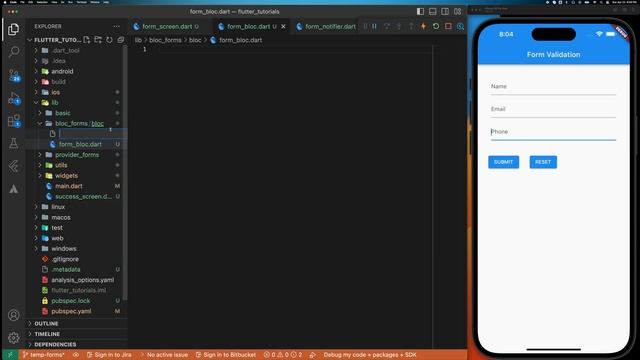 #Google Flutter: Form Validation using basic methods, Provider and BLoC state management patterns.