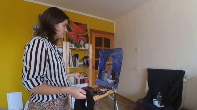 Натюрморт из трех бытовых предметов в ограниченной палитре