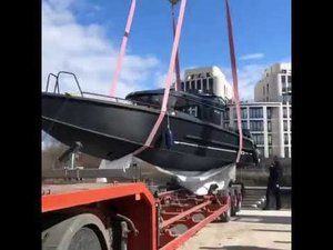 Выгрузка финского катера XO 270 Front Cabin OB  в России| Yachts Expert