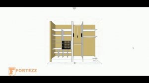 Встроенный распашной шкаф с фрезерованными, окрашенными фасадами МДФ (0648)