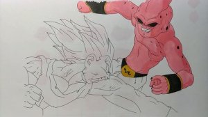 Learning to Ink with copic and Ohuhu Alcohol Markers with Dragon Ball Z Vegeta Sketches part 6