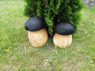 Декоративные грибы из дерева.