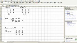 Matrix Multiplication and Inverse in Excel