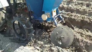 Посадка картофеля мототрактором из мотоблока