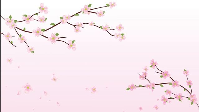 Free animated Cherry Blossom Sakura Petals falling flowers and leaves with pink background смотреть онлайн