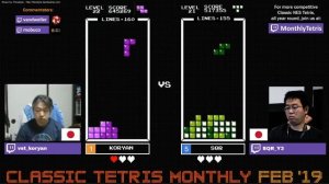 Classic Tetris Monthly Feb '19 Semifinals - Koryan vs. SQR