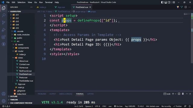 Passing Props to Route Component in Vue Router (Hindi) смотреть онлайн