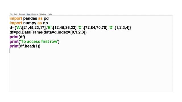 Class 12 Informatics Practices - Python Pandas | head( ) function