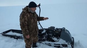 Зимняя рыбалка на Рыбинском водохранилище / За налимом на мотобуксировщиках Бурлак