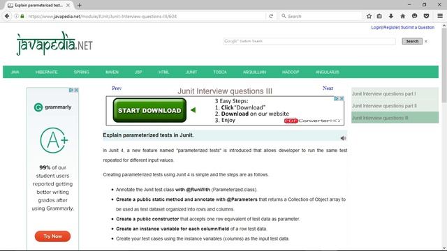 Explain parameterized tests in Junit.
| javapedia.net