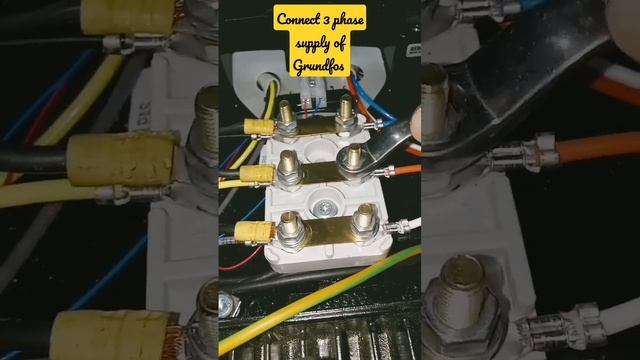 Connect delta connection 3 phase supply of grundfos motor pump #shortvideo #reels