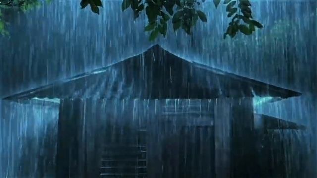 ⛈ Шум ливня стучащего по жестяной крыше с сильными раскатами грома. Звуки дождя и грома для сна.