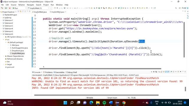Implicit Wait in Selenium Webdriver | Selenium Implicit Wait Java Example | implicitlywait Selenium