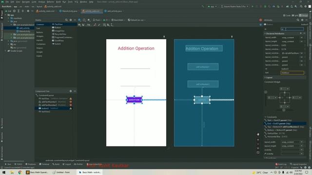 Arithmetic Operations in Android Studio | Add Two Numbers in Android App | Calculator App  | Part 2