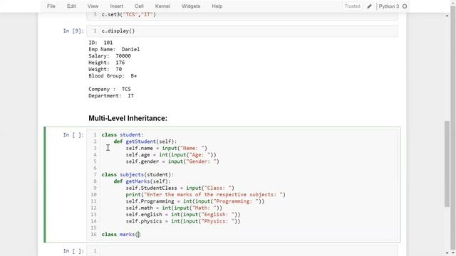 Python Object Oriented Programming | Python Inheritance |Types of Inheritance with examples. #4
