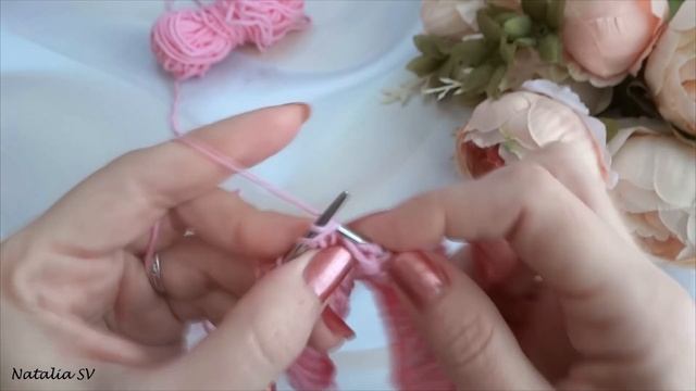 Интересный, пышный узор спицами. Для пледов, шарфов, кардиганов, детских костюмчиков и т.д. МК смотреть онлайн