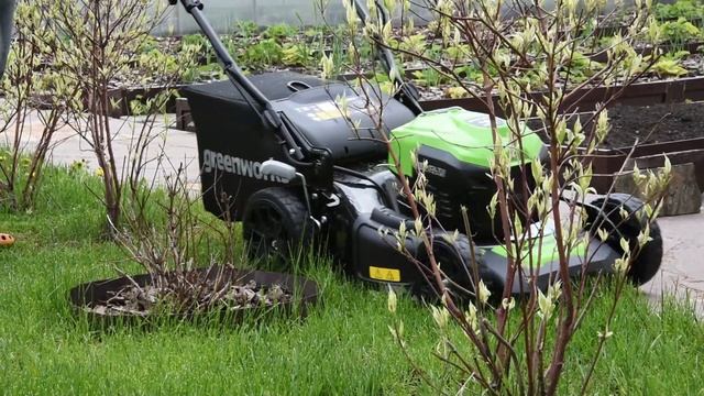 Самоходная аккумуляторная газонокосилка Greenworks GD40LM46SP: обзор и тест
