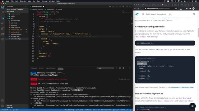 Tailwind CSS v2.0 | Update Tailwind Css v1 to v2 in Vue CLI